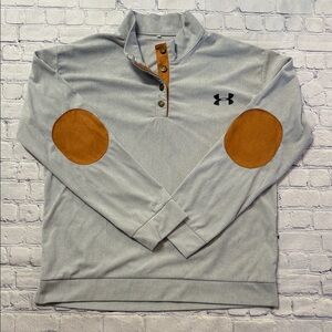 Under Armour Gray Long Sleeve Pullover with Tan Elbow Accents